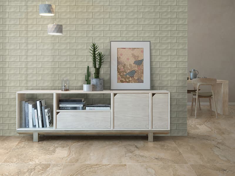 Hall estilo natural con brick fachaleta