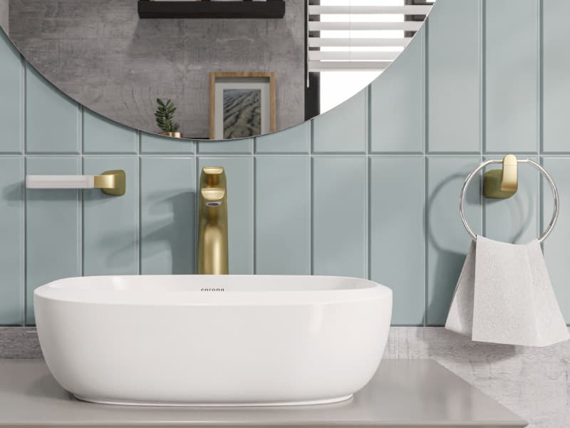 Tocador de baño con lavamanos moderno