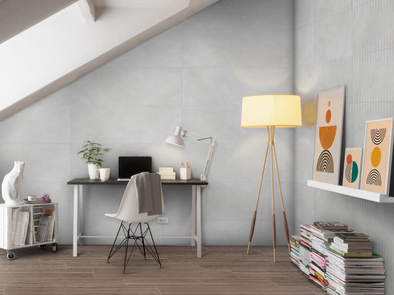 Estudio moderno en tonos grises