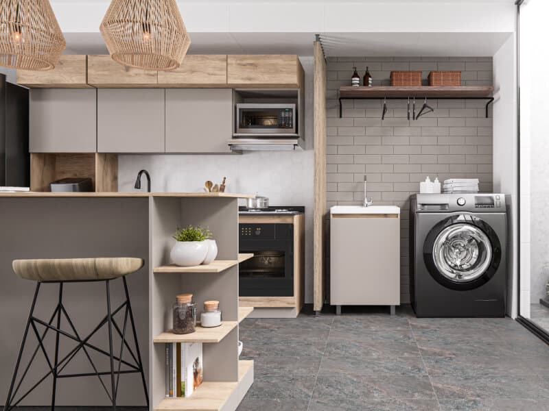 Cuarto de lavado moderno en la cocina