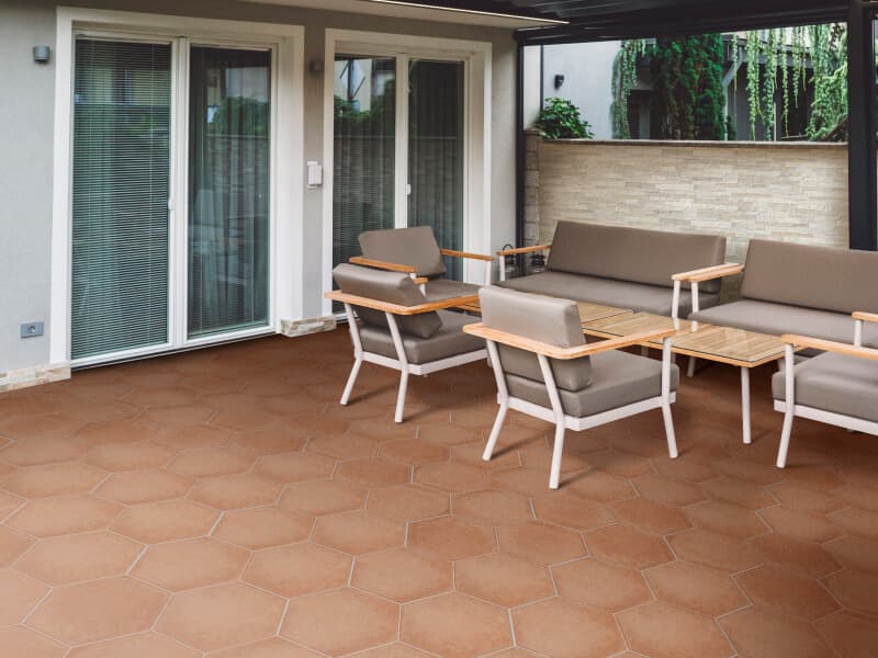 Espacio al aire libre con estilo tradicional