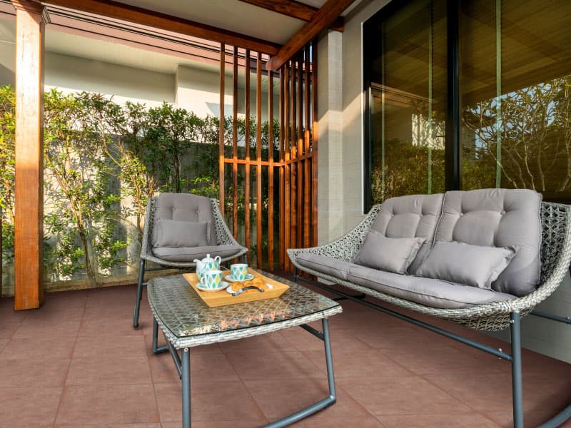 Terraza con estilo rústico