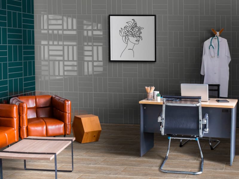 Terraza con azulejos mediterráneos