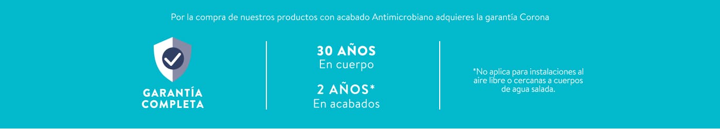 Garantía 30 años en cuerpo y 2 años en acabados