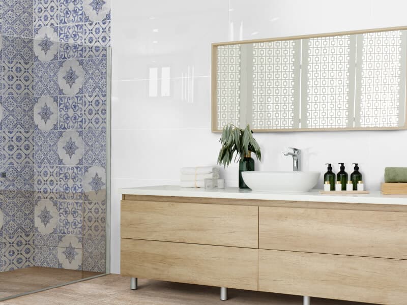 Ambiente para baño con diseño vintage